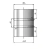 Manguito macho-macho para chimenea de simple pared estanco MMG Bofill