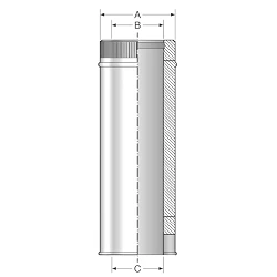 Tubo recto para chimenea de doble pared inoxidable TDPI Bofill