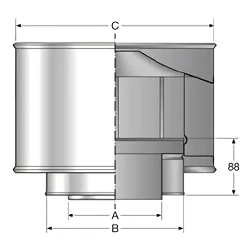 Sombrerete antiviento para chimenea de doble pared inoxidable SDPAI Bofill