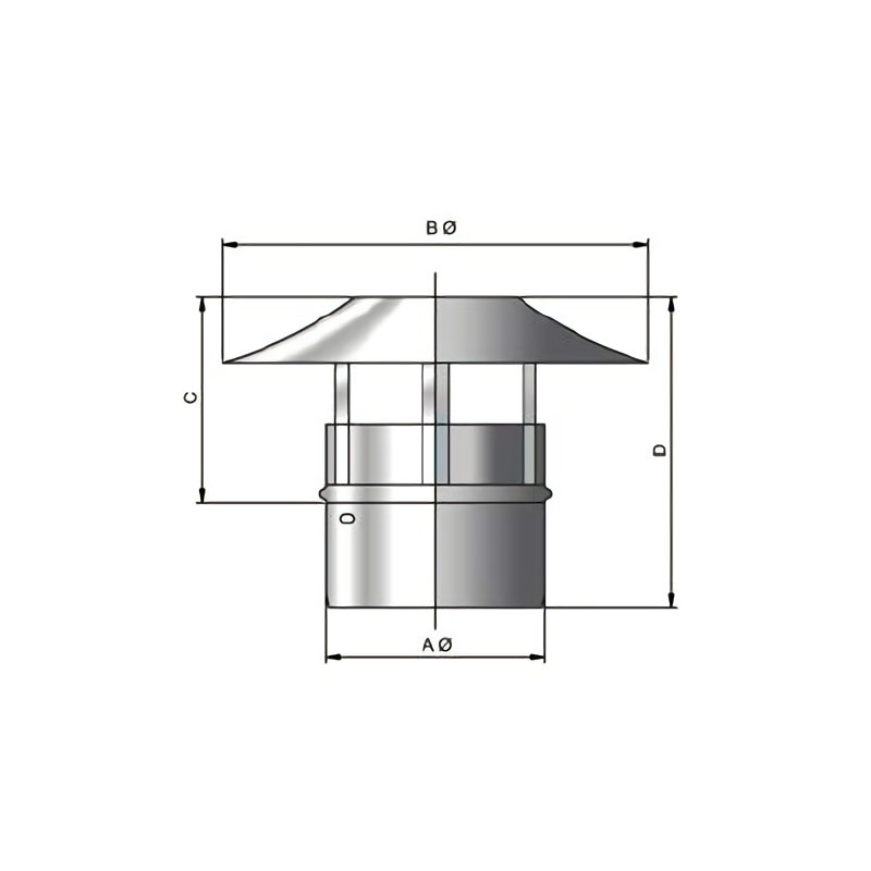 Sombrerete tipo chino para chimenea de simple pared estanco BIG Bofill