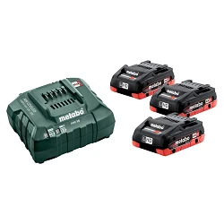 Set de 3 baterías Metabo LiHD de 4 Ah / 18V + Cargador