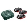 Set de 3 baterías Metabo LiHD de 4 Ah / 18V + Cargador
