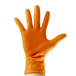 Paquete de 100 guantes desechables de nitrilo sin polvo con textura diamante