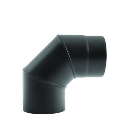 Codo a 90º esmaltado negro de simple pared para chimenea