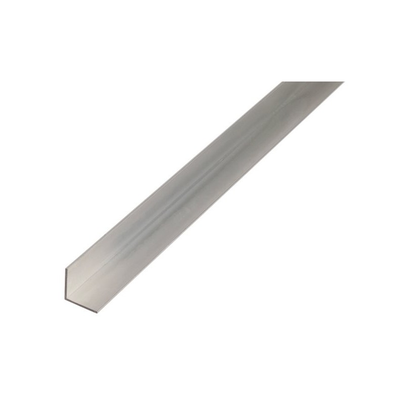 Perfil en ángulo de aluminio natural de 1 metro
