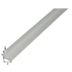 Perfil en ángulo de aluminio anodizado plata de 1 metro