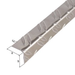 Perfil en ángulo de aluminio en damero de 1 metro