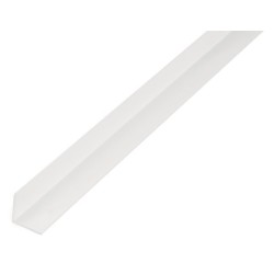 Perfil en ángulo de PVC blanco de 1 metro