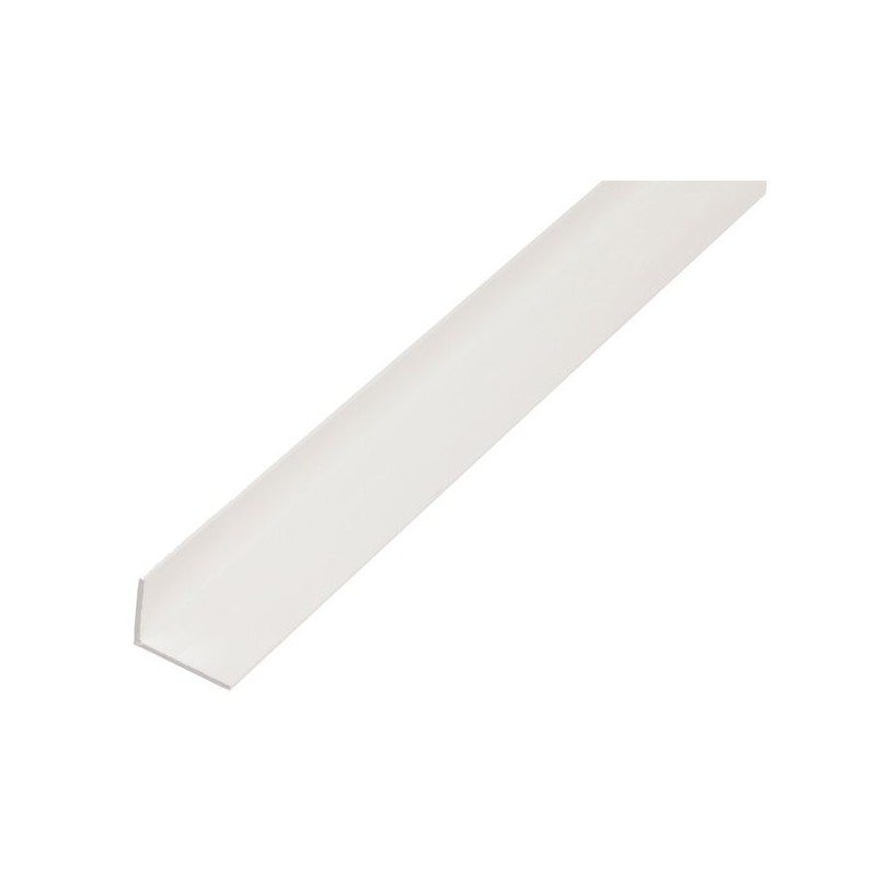 Perfil en ángulo desigual de PVC blanco de 1 metro