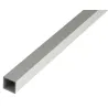Tubo cuadrado de aluminio anodizado plata de 1 metro