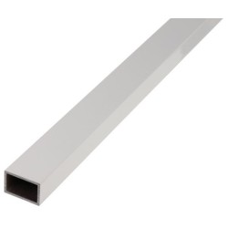 Tubo rectangular de aluminio anodizado plata de 1 metro