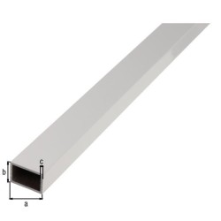 Tubo rectangular de aluminio anodizado plata de 1 metro