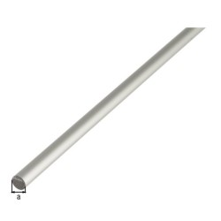 Barra maciza redonda de aluminio anodizado plata de 1 metro