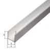 Perfil en U de aluminio anodizado plata de 1 metro