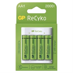 Cargador de pilas Recyko + 4 pilas recargables AA