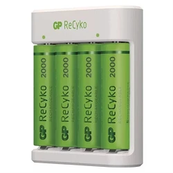 Cargador de pilas Recyko + 4 pilas recargables AA