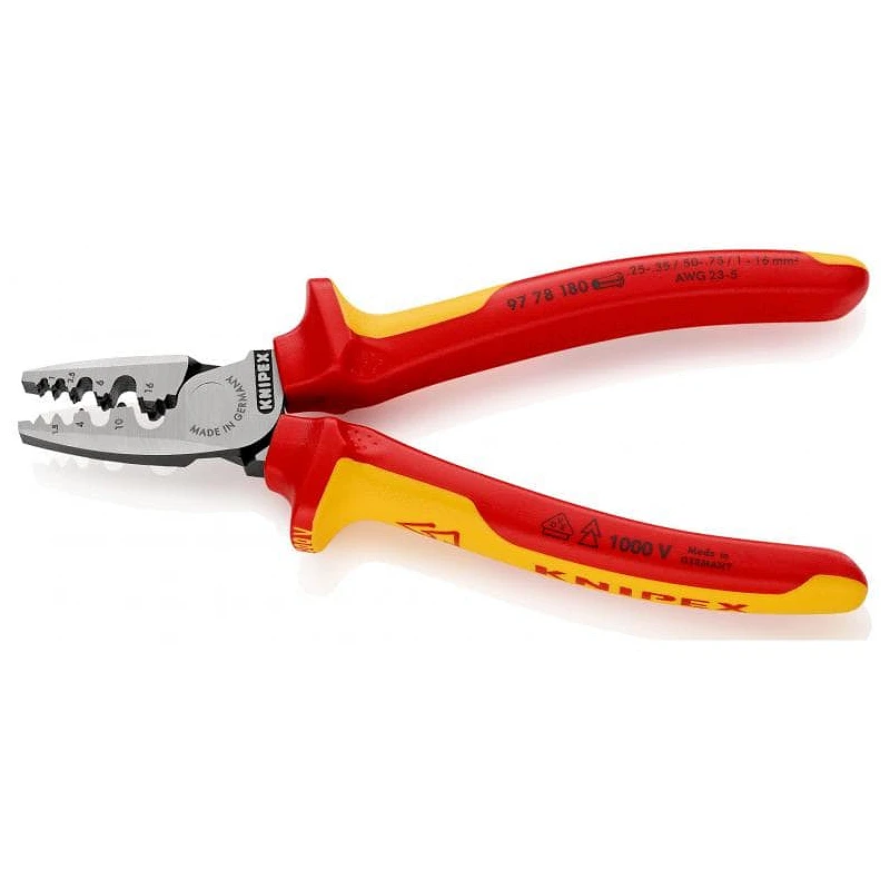 Alicate para crimpar punteras huecas Knipex. Tienda de alicates para  electricidad.