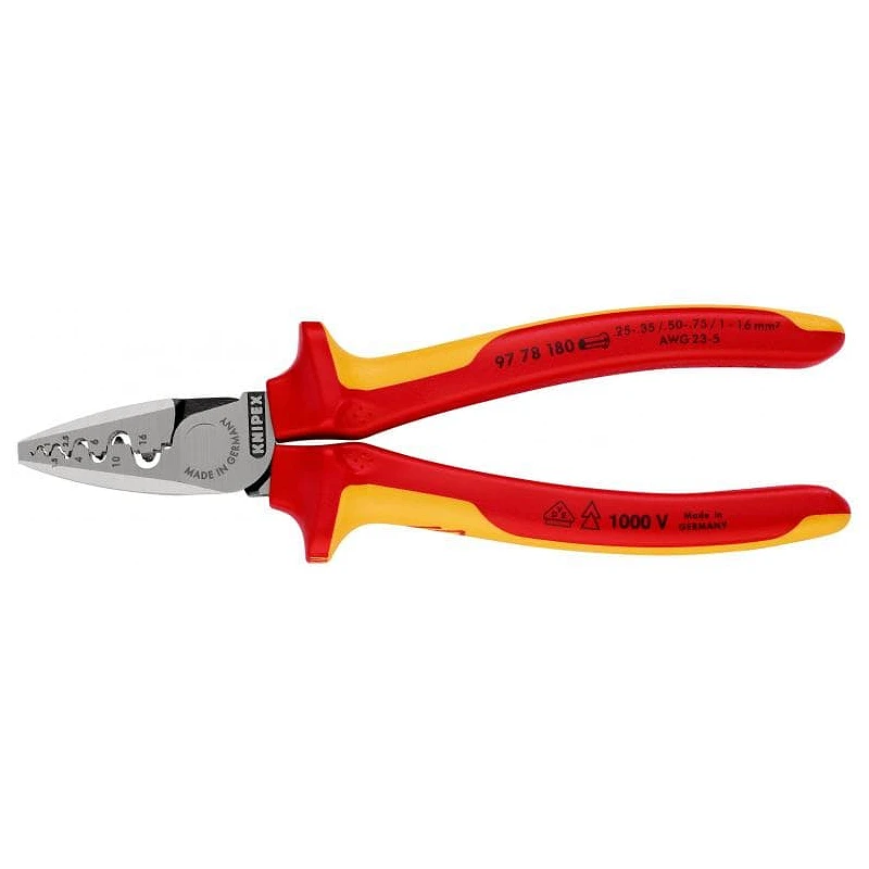 Alicate para crimpar punteras huecas Knipex. Tienda de alicates para  electricidad.