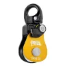 Polea simple y compacta de altísimo rendimiento con eslabón giratorio Spin S1 de Petzl