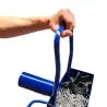 Kit de flejado con rollo de fleje de poliéster, dispensador, tensor, hebillas y cantoneras