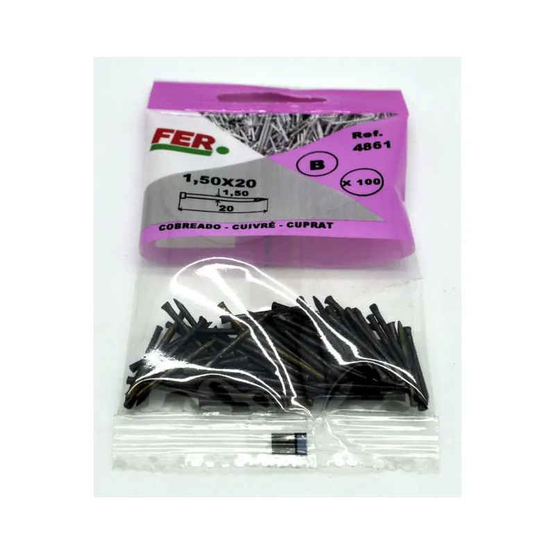 Blister de puntas de acero cobre de cabeza perdida