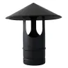 Sombrerete deflector vitrificado negro para estufa de pellets