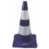 Cono de señalización de PVC azul de 50 cm