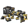 Kit de taladro percutor, destornillador de impacto, amoladora y martillo perforador Dewalt