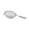 Colador de acero inoxidable Iris con mango de madera