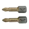 Blíster de 2 puntas de torsión TiN de 1/4" Phillips Bahco