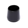 Contera exterior redonda flexible negra. Blíster de 4 unidades.