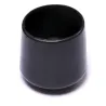 Contera exterior redonda flexible negra. Blíster de 4 unidades.