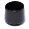 Contera exterior redonda flexible negra. Blíster de 4 unidades.