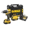 Taladro Percutor sin escobillas Dewalt XR 18V DCD100YP2T-QW con 2 baterías Li-Ion 5Ah y maletín TSTAK