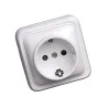 Base de enchufe con TT de superficie Serie Alfa Simón Brico.