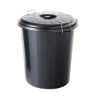 Cubo de basura negro de 50 litros con tapa