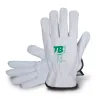 Pack de guantes de flor piel grises con ribete