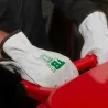 Pack de guantes de flor piel grises con ribete