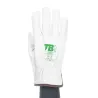 Pack de guantes de flor piel grises con ribete