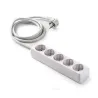 Base múltiple de 5 tomas sin interruptor y cable de 1,5 metros