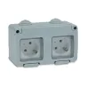 Base doble estanca de superficie TT 16A-250V