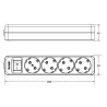 Base 4 tomas con toma de tierra e interruptor y 3m de cable 9/804
