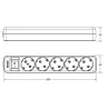 Base 5 tomas con toma de tierra e interruptor y 1,5 m de cable 9/705