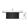 Embellecedor ventilado para tubo de simple pared vitrificado negro CRV130DPNM de Bofill