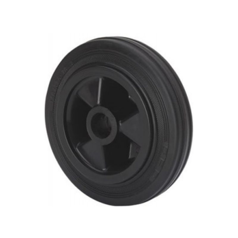 Ruedas de goma negra Ø80 a Ø200 mm – Silenciosas y protectoras del suelo