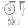RUEDA GIRATORIA con Placa Serie 130 – Nylon Poliamix Blanco, Eje Liso