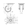 RUEDA GIRATORIA con Placa Serie 130 – Nylon Poliamix Blanco, Eje Liso