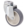 Ruedas Giratorias de Goma Gris con Agujero Pasante Ø50 a Ø100 mm – Cargas Ligeras y Desplazamiento Suave