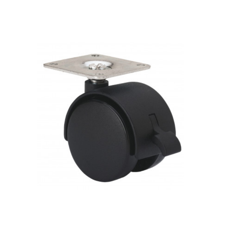 Rueda Giratoria Polipropileno Negro con Freno Ø50 mm