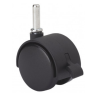 Rueda Giratoria M8x26 de Polipropileno Negro Ø50 mm con Freno